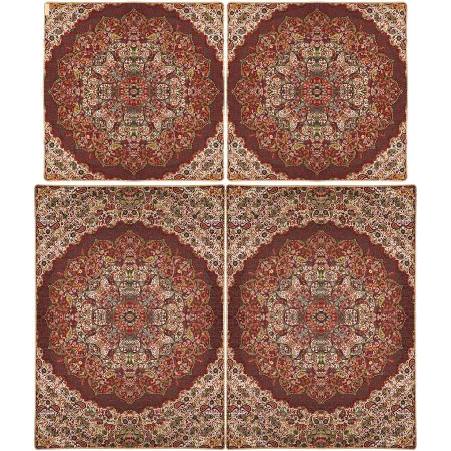 Persisches Bettüberwurf-Set – Orientalischer Stil, Doppelgröße mit Termeh-Stoff – Hana