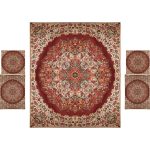 Persisches Bettüberwurf-Set – Orientalischer Stil, Doppelgröße mit Termeh-Stoff – Hana