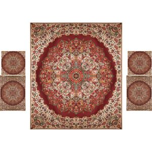 Persisches Bettüberwurf-Set – Orientalischer Stil, Doppelgröße mit Termeh-Stoff – Hana