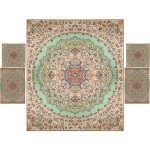 Persisches Bettüberwurf-Set – Orientalischer Stil, Doppelgröße mit Termeh-Stoff – Negin