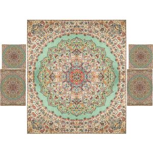 Persisches Bettüberwurf-Set – Orientalischer Stil, Doppelgröße mit Termeh-Stoff – Negin