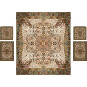 Persisches Bettüberwurf-Set – Orientalischer Stil, Doppelgröße mit Termeh-Stoff – Negin