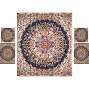 Persisches Bettüberwurf-Set – Orientalischer Stil, Doppelgröße mit Termeh-Stoff – Ordibehesht