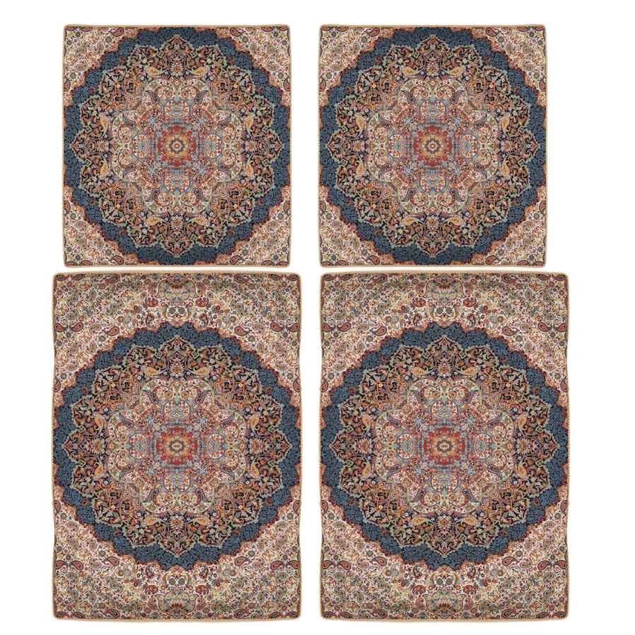 Persisches Bettüberwurf-Set – Orientalischer Stil, Doppelgröße mit Termeh-Stoff – Ordibehesht