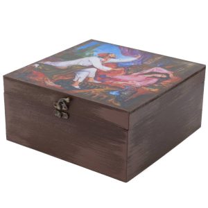 Holzbox zum Verschenken mit persisch inspiriertem Muster Negargari