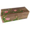 Holzbox zum Verschenken mit künstlerischem Muster Pinke Blume