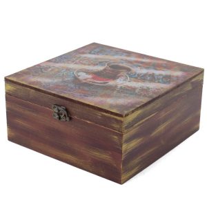 Holzbox zum Verschenken mit künstlerischem Muster Tee