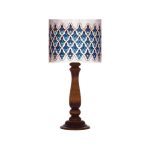Traditionelle Holz-Tischlampe mit persisch inspiriertem Lampenschirm Iblue