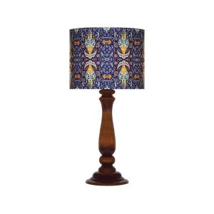 Traditionelle Holz-Tischlampe mit persisch inspiriertem Lampenschirm Kabiri