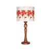 Traditionelle Holz-Tischlampe mit Lampenschirm Blumen