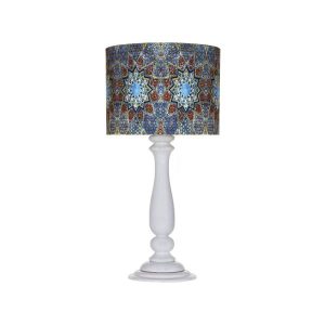 Traditionelle Holz-Tischlampe mit persisch inspiriertem Lampenschirm Samin