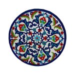 Dekorativer Keramikteller handgemalt blaue Blume