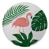 Dekorativer Keramikteller handgemalt pinker Flamingo