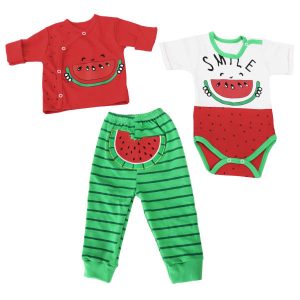 Set aus 3 Teilen Baumwoll Baby Bekleidung Modell Wassermelone