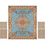 Persisches Bettüberwurf-Set – Orientalischer Stil, Doppelgröße mit Termeh-Stoff – Afshar