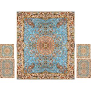 Persisches Bettüberwurf-Set – Orientalischer Stil, Doppelgröße mit Termeh-Stoff – Afshar