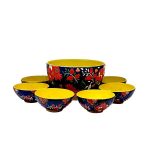Set aus 6 Handgefertigten Keramik-Dinnerware Schüsseln – Gelb