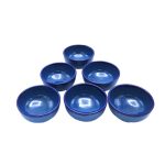 Set aus 6 Künstlerischen Keramik-Dinnerware Schüsseln – Blau
