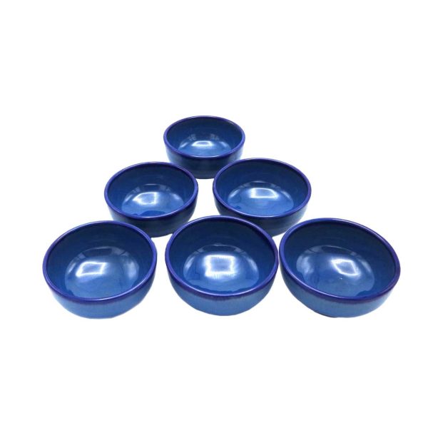 Set aus 6 Künstlerischen Keramik-Dinnerware Schüsseln - Blau