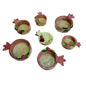 Set von 7 Handgefertigten Dekorativen Töpferschalen Modell Golban