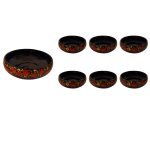 Set aus 7 Handgefertigten Keramik-Dinnerware Schüsseln – Goldene Blume