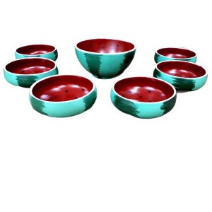 Set von 7 Handgefertigten Dekorativen Töpferschalen Modell Yalda