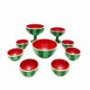 Set von 9 Handgefertigten Dekorativen Töpferschalen Modell Wassermelone