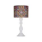 Traditionelle Holz-Tischlampe mit persisch inspiriertem Lampenschirm Dalan