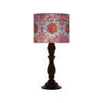 Traditionelle Holz-Tischlampe mit persisch inspiriertem Lampenschirm Diba