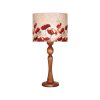 Traditionelle Holz-Tischlampe mit Lampenschirm Rosen