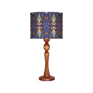 Traditionelle Holz-Tischlampe mit persisch inspiriertem Lampenschirm Kabiri