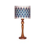 Traditionelle Holz-Tischlampe mit persisch inspiriertem Lampenschirm Mahan
