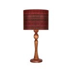 Traditionelle Holz-Tischlampe mit persisch inspiriertem Lampenschirm Mahsa