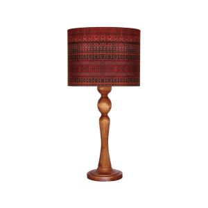 Traditionelle Holz-Tischlampe mit persisch inspiriertem Lampenschirm Mahsa