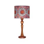 Traditionelle Holz-Tischlampe mit persisch inspiriertem Lampenschirm Maria