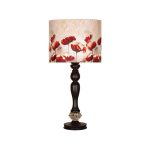 Traditionelle Holz-Tischlampe mit Lampenschirm Rose II