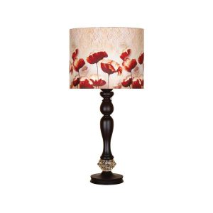 Traditionelle Holz-Tischlampe mit Lampenschirm Rose II