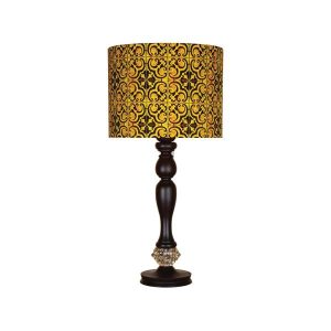 Traditionelle Holz-Tischlampe mit persisch inspiriertem Lampenschirm Samar