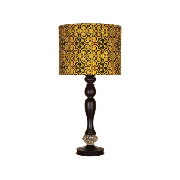 Traditionelle Holz-Tischlampe mit persisch inspiriertem Lampenschirm Samar