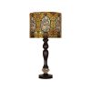Traditionelle Holz-Tischlampe mit persisch inspiriertem Lampenschirm Sareb