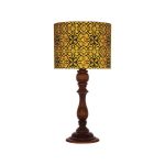 Traditionelle Holz-Tischlampe mit persisch inspiriertem Lampenschirm Sunny