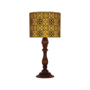 Traditionelle Holz-Tischlampe mit persisch inspiriertem Lampenschirm Sunny
