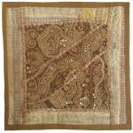 Bestickter Kissenbezug – Braunes Suzani-Design
