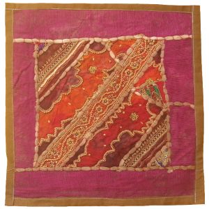 Bestickter Kissenbezug – Rosa gestreiftes Suzani-Design