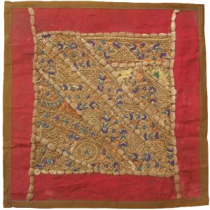 Bestickter Kissenbezug – Rotes Suzani-Design