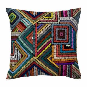 Bestickter Kissenbezug – Buntes Suzani-Design