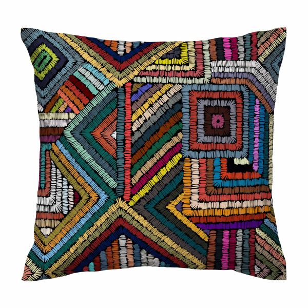 Bestickter Kissenbezug – Buntes Suzani-Design