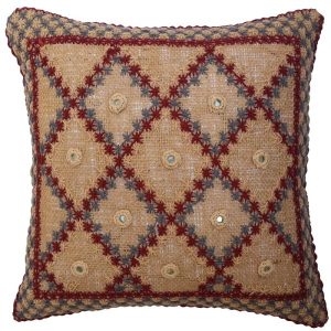 Bestickter Kissenbezug – Cremefarbenes Sara-Design