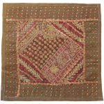 Bestickter Kissenbezug – Braunes Suzani-Design