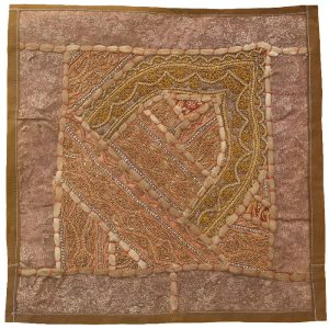 Bestickter Kissenbezug – Goldenes Suzani-Design